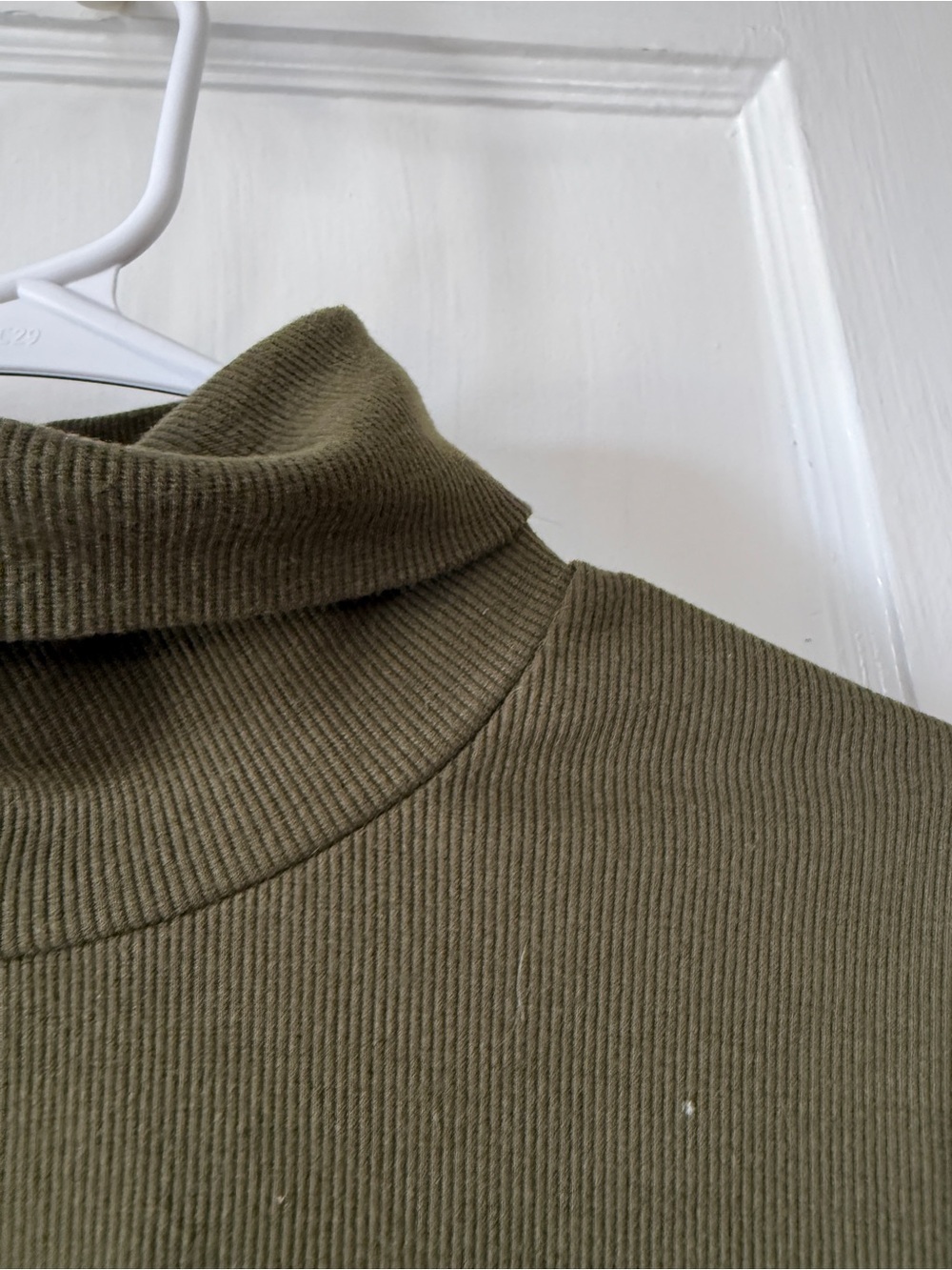 Olive Green Turtleneck Long Sleeve Top - Picture 4 of 6